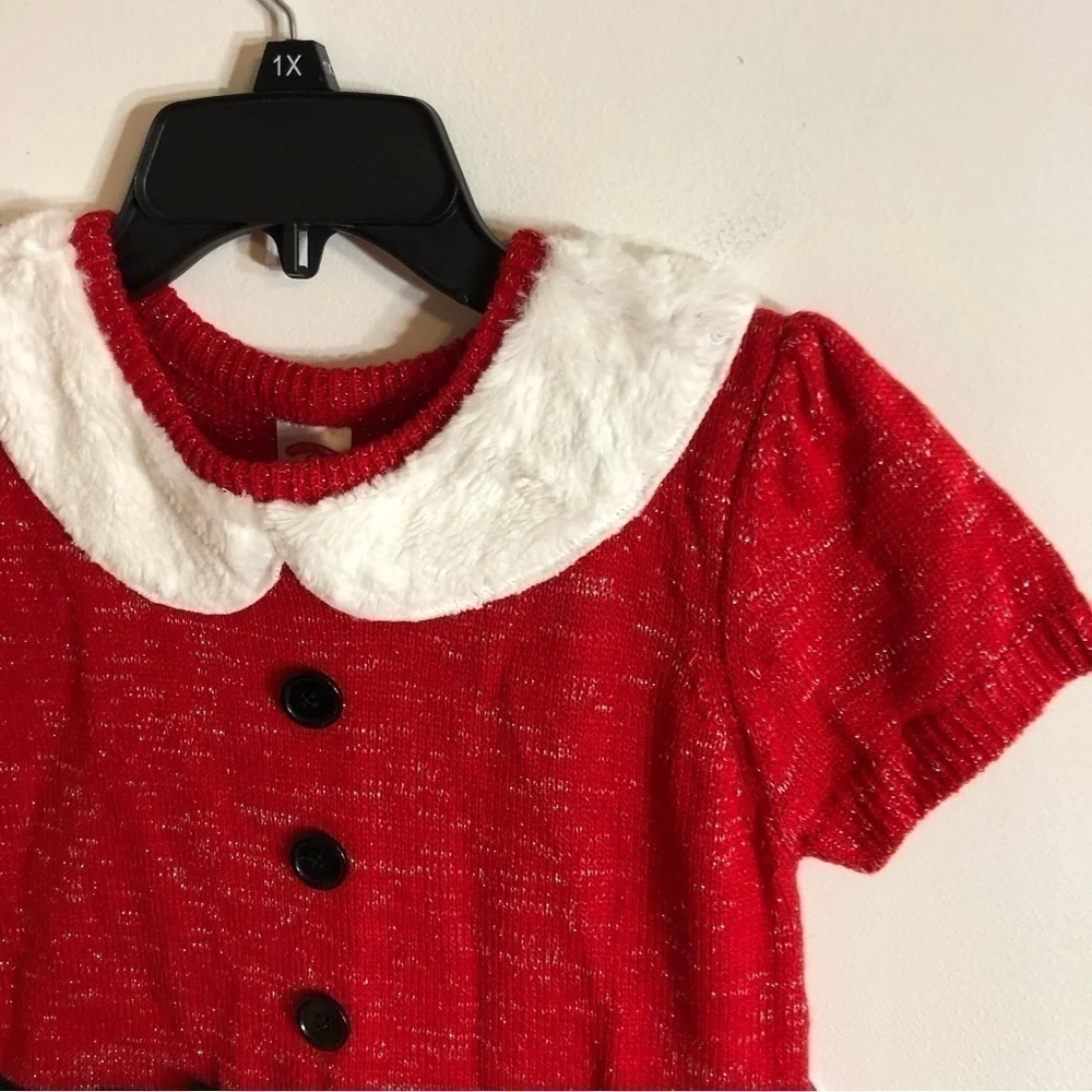 Holiday Time Santa Claus Dress NWT Large 10 12 Red White Black Christmas